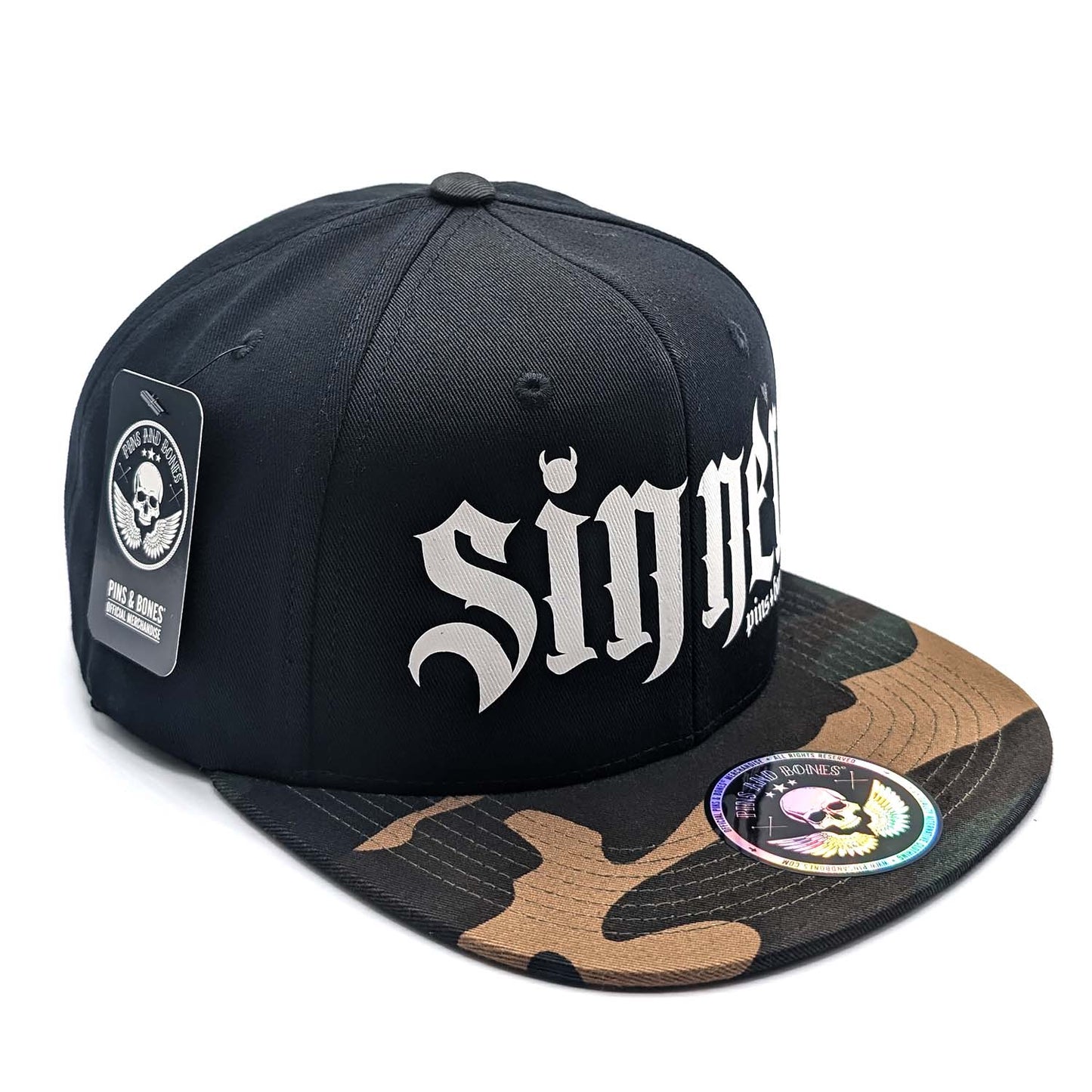 Pins & Bones Sinner Goth Hat Alternative Fashion Black Snapback Hat