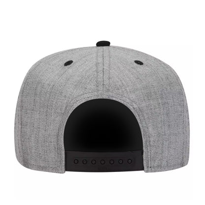 Pins & Bones Heather Grey Black Snapback Back at pinsandbones.com