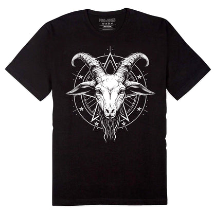 Pins & Bones Satanic Shirt Inverted Pentagram Witchcraft Occult Wiccan T-Shirt Black Goth Clothing