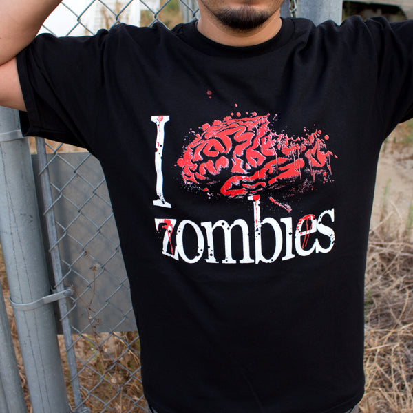 I Heart Zombies Brain T Shirt by pinsandbones.com