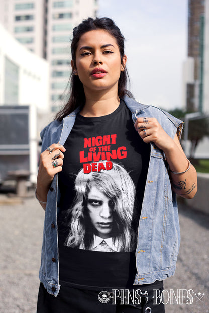 Night of The Living Dead T-Shirt, Classic Horror Movie Merch, Black Cotton Tee by pinsandbones.com