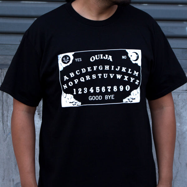 Pins & Bones Ouija Board Retro Horror Themed Black Cotton T-Shirt by pinsandbones.com