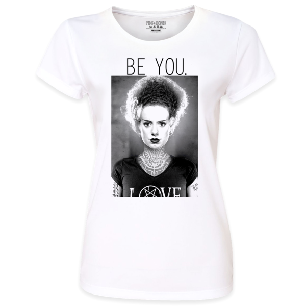 Pins & Bones Be You Women’s The Bride of Frankenstein Classic Monster T Shirt by pinsandbones.com