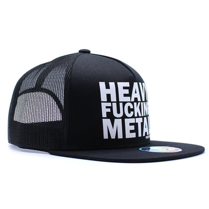 Pins & Bones Heavy Metal Hat, Alternative Fashion, Black Metal Snapback Hat, One Size Fits All