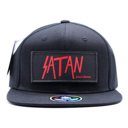 Pins & Bones Satan Snapback Goth Hat One Size Fits All Satanic Occult Black Alternative Fashion