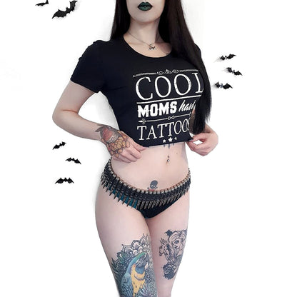 Pins & Bones Women’s Cool Moms Have Tattoos Shirt T-Shirt by pinsandbones.com (louisemarie666)