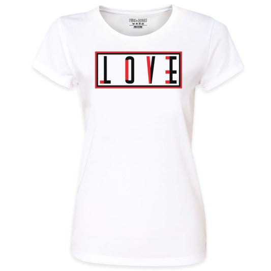 Pins & Bones Women's Love Evil Two Way Hidden Message White Cotton T Shirt T-Shirt by pinsandbones.com