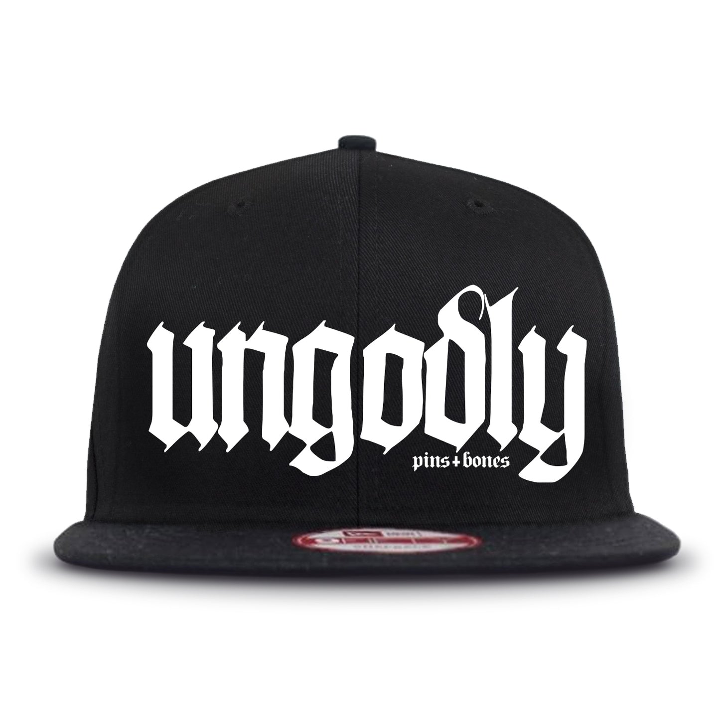 Pins & Bones Ungodly Goth Hat, Alternative Fashion, Black Gothic Snapback Hat, One Size Fits All by pinsandbones.com