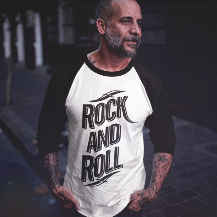 Pins & Bones Classic Rock Top, Vintage Rock Tee, Rock Star Inspired Raglan Baseball Rock And Roll T-Shirt