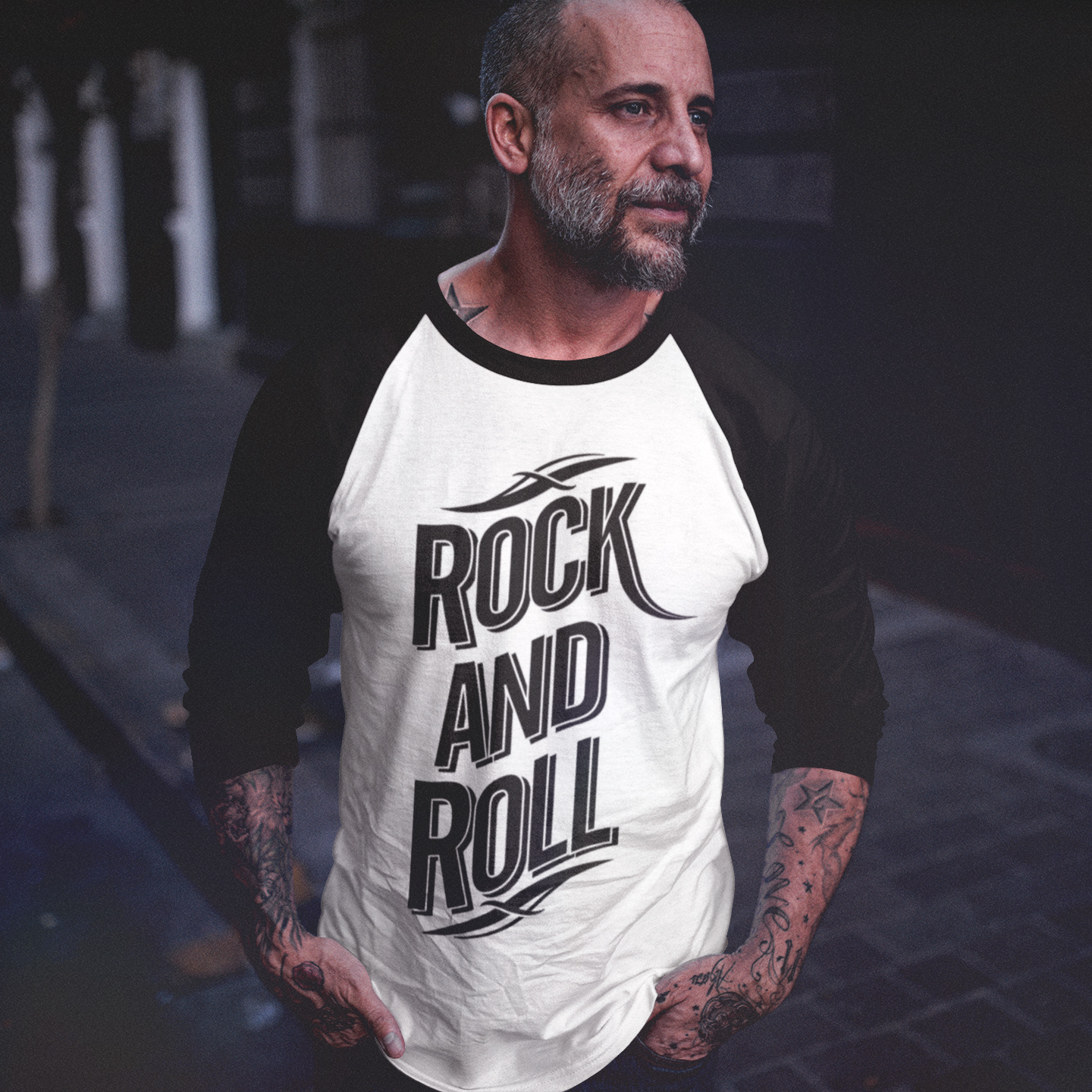 Pins & Bones Classic Rock Top, Vintage Rock Tee, Rock Star Inspired Raglan Baseball And Roll T-Shirt