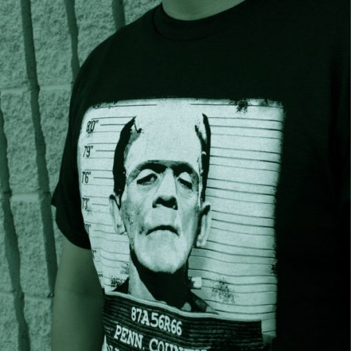 Pins & Bones Frankenstein Shirt, Frankenstein Mug Shot, Classic Monster ...
