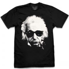 Pins & Bones Albert Einstein Shirt, Cool Shades, Retro Einstein Black Graphic T-Shirt by pinsandbones.com