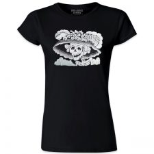 Pins & Bones Women's Day of the Dead, La Calavera Catrina, Dapper Skeleton, Black T-shirt by pinsandbones.com