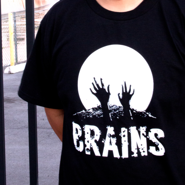 Pins & Bones Zombie Apparel, Hands Rising, Brains and Horror, Black Cotton  Zombie T Shirt