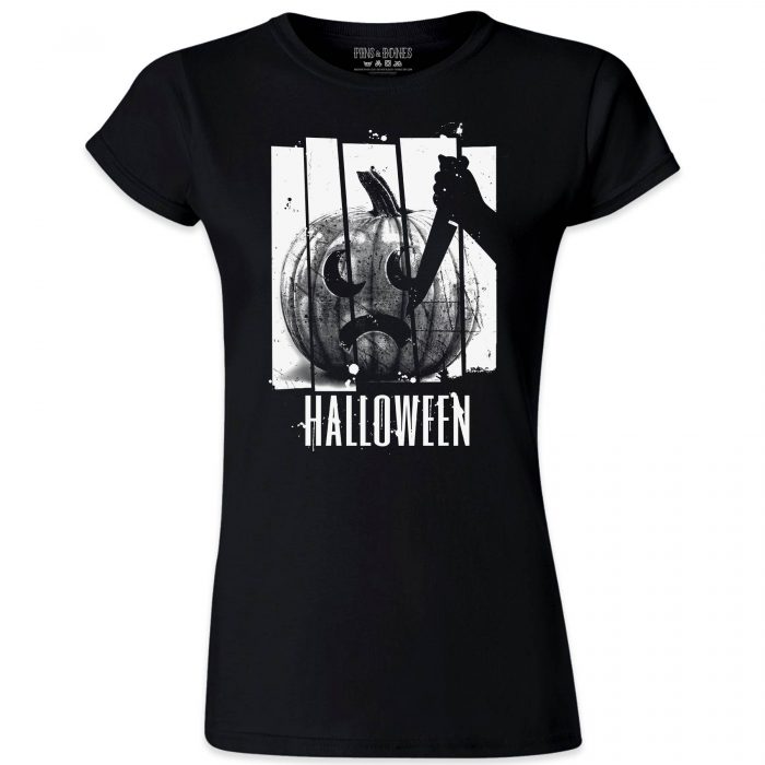 Pins & Bones Halloween Shirt, Pumpkin Shirt, Psycho Inspired Funny Women’s Top by pinsandbones.com