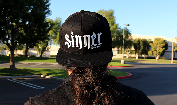 Pins & Bones Sinner, Goth Hat, Alternative Clothing Black Gothic Snapback Hat, One Size Fits All by pinsandbones.com