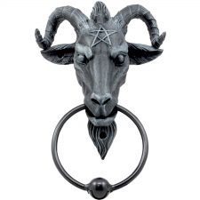 Pins & Bones Goat Baphomet Door Knock, Gothic Home Decor, Pentagram Stone Decor by pinsandbones.com