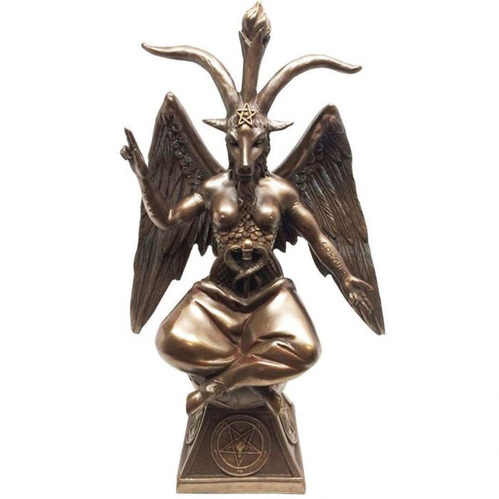 Pins & Bones Baphomet Statue, 9-Inch Bronze Satan Figurine Collectors Edition by pinsandbones.com