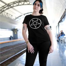 Pins & Bones Women's Top T-shirt Gothic, Black Metal, Horror, Pentagram Black T-Shirt - Find more tops, shirts, and accessories by visiting pinsandbones.com