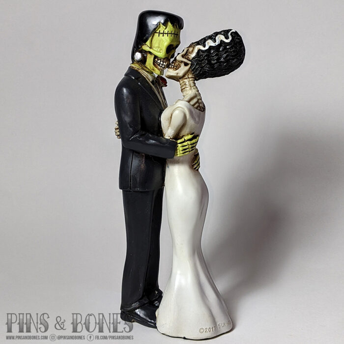 Pins & Bones Frankenstein and Bride Figurine, Hand Detailed Frankenstein Statue, Classic Monsters Collectible