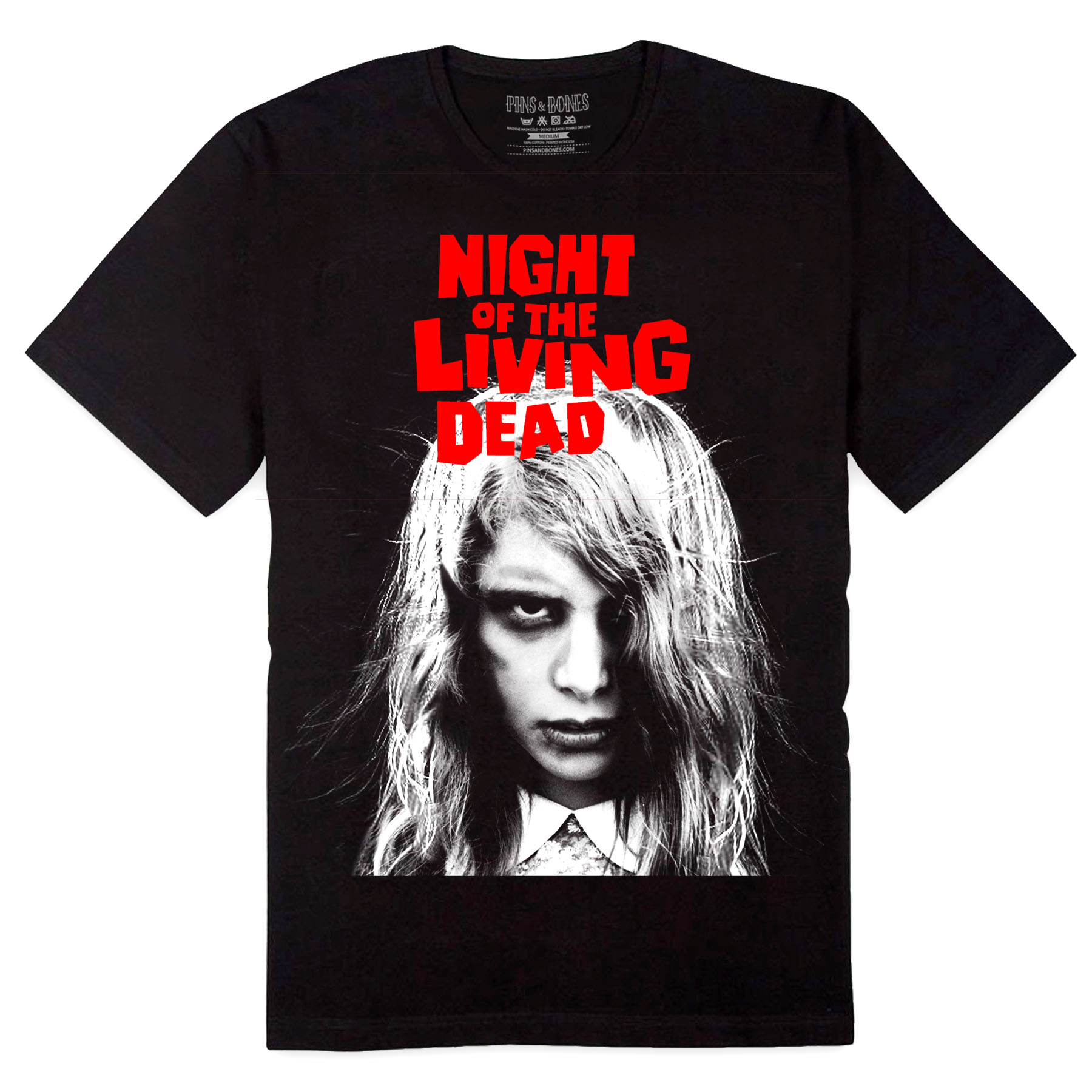 Night of The Living Dead T-Shirt, Classic Horror Movie Merch, Black Cotton  Tee